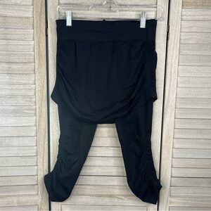 ATHLETA Skirted Cropped Leggings w Ruching Black-Small